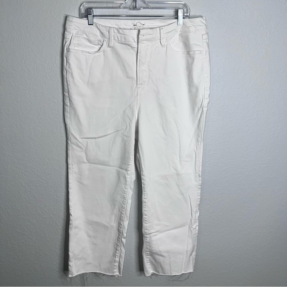 Good American Jeans Women 16 Good Straight White No Button Raw Hem CL - Picture 1 of 9